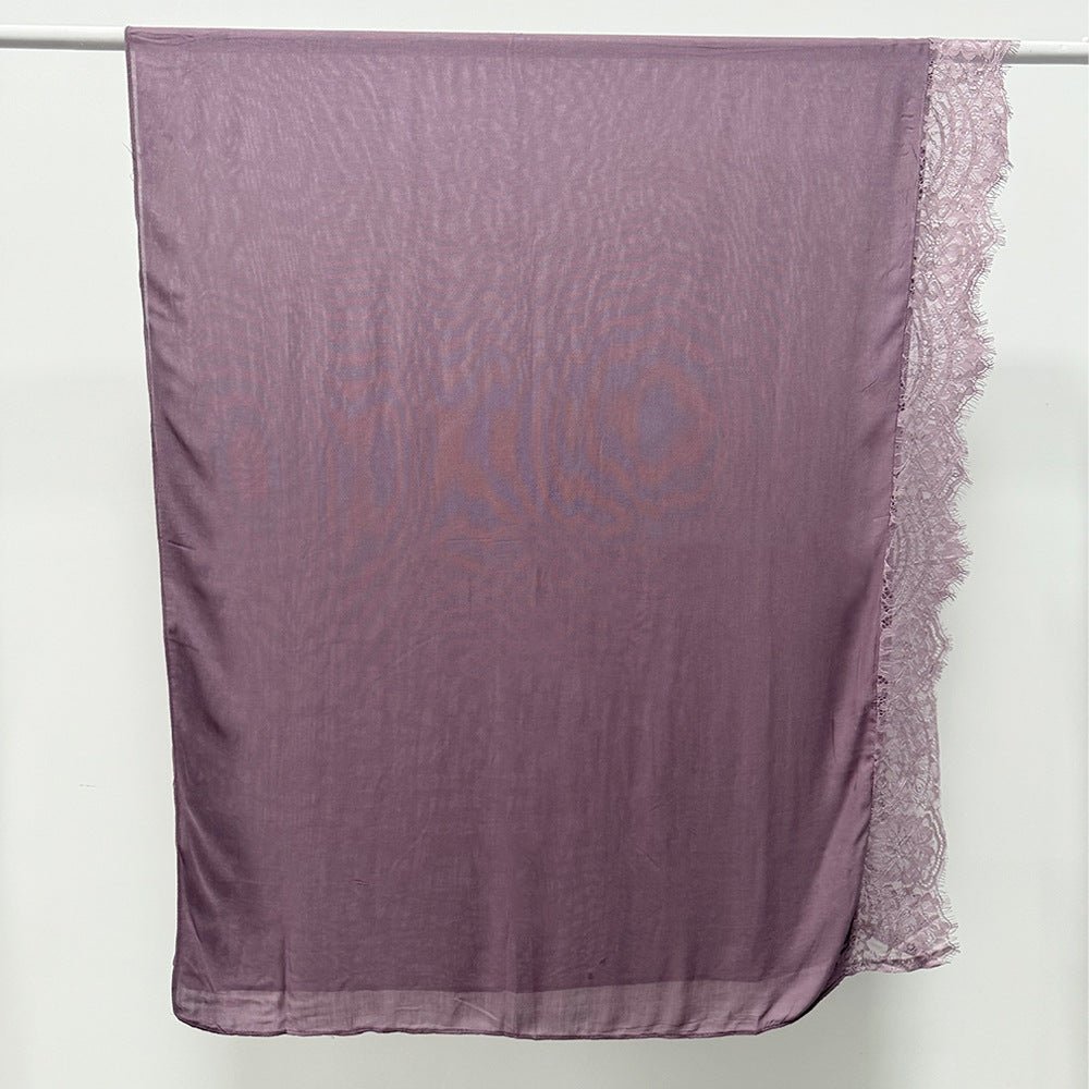 Hijab en rayonne avec bordure en dentelle (MH211)