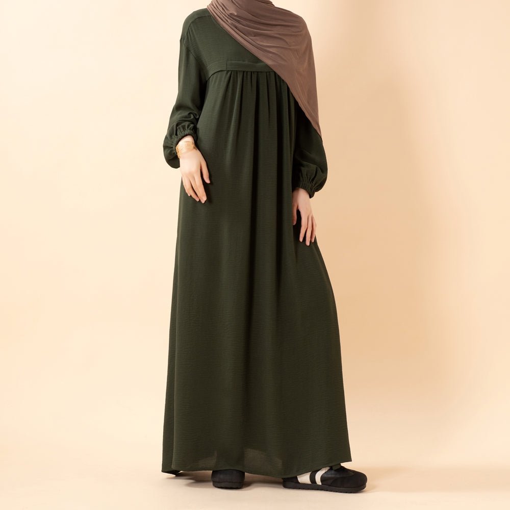Abaya en crêpe avec poches sécurisées pour Omra (MA386)