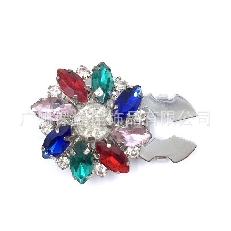 Cache-boutons strass | Pinces décoratives fleurs cristal (MAC359)