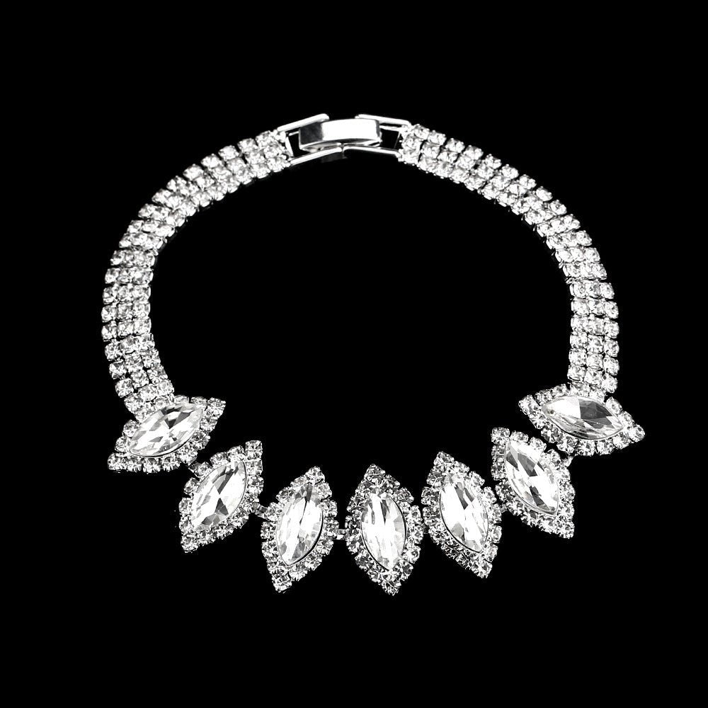 Collier et boucles d'oreilles pendantes MAC181 en zircons diamantés étincelants