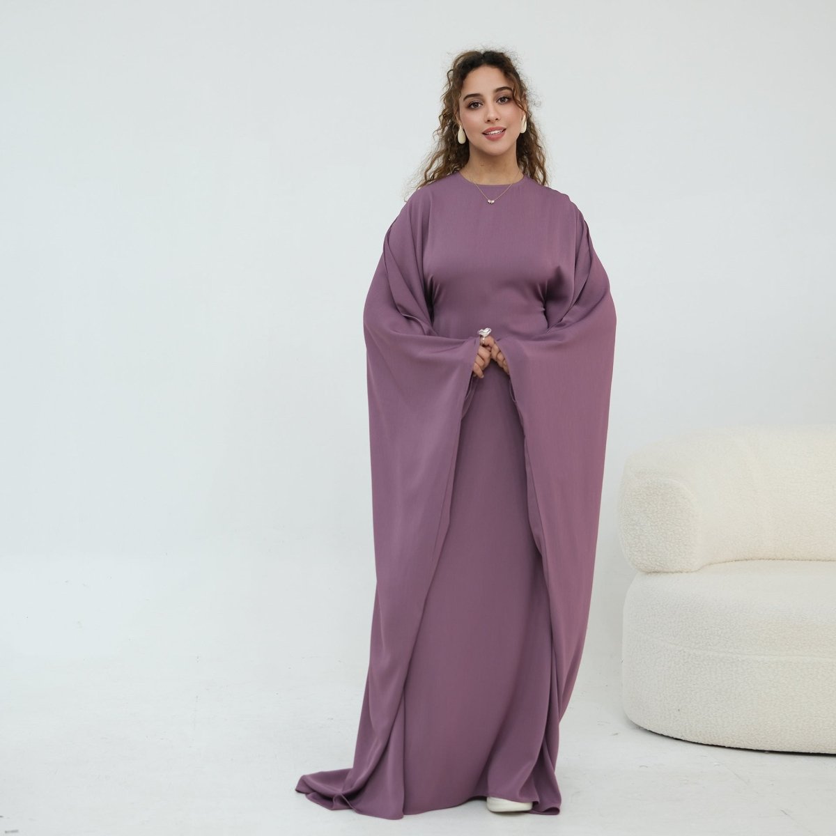 Robe Maxi Nida Crinkle Batwing Sleeve(MA458)