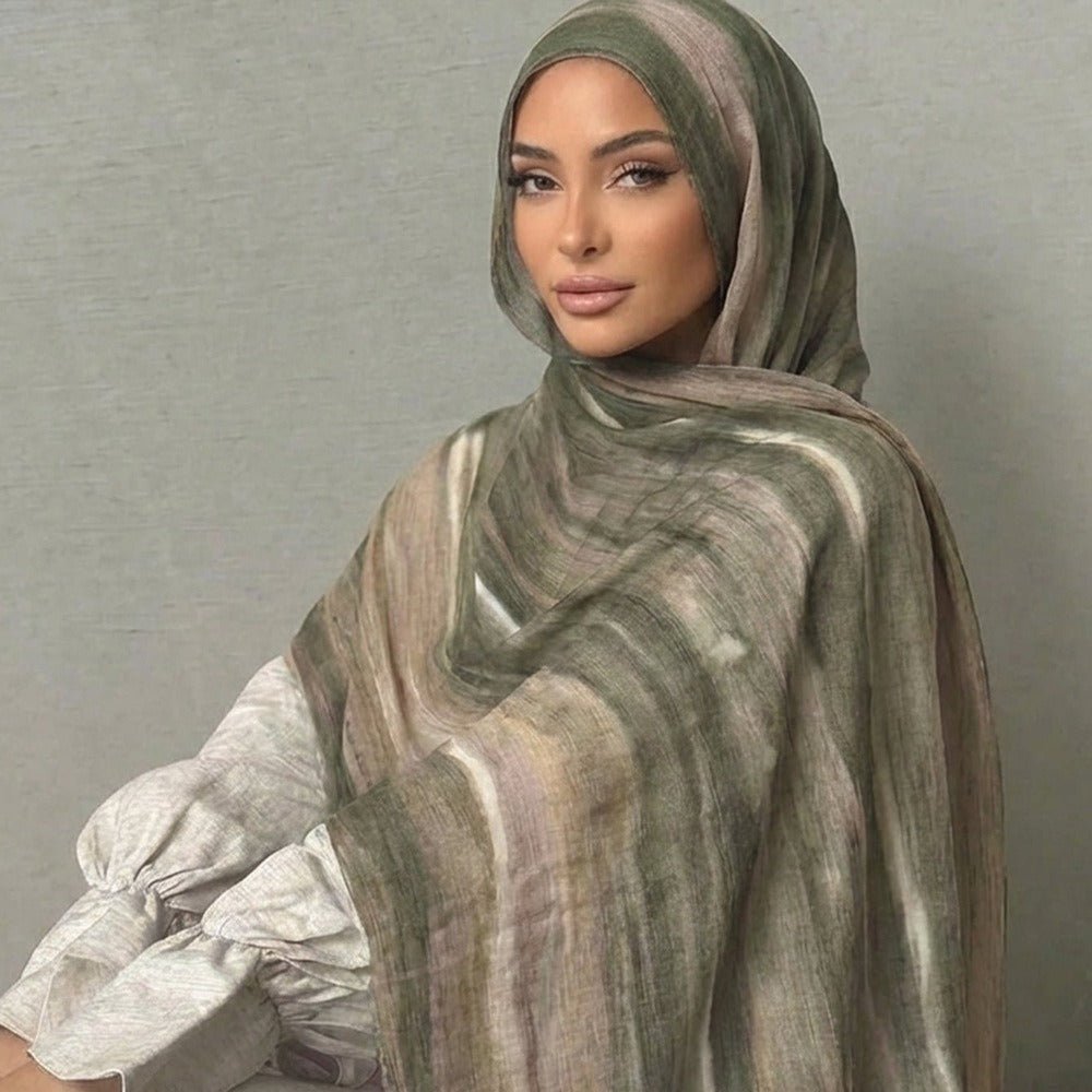 Écharpe Tie-Dye Dégradé en Rayonne | Hijab Dégradé en Rayonne (MH216)