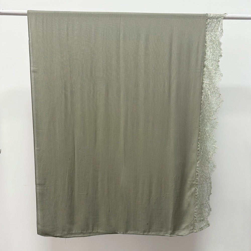 Hijab en rayonne avec bordure en dentelle (MH211)