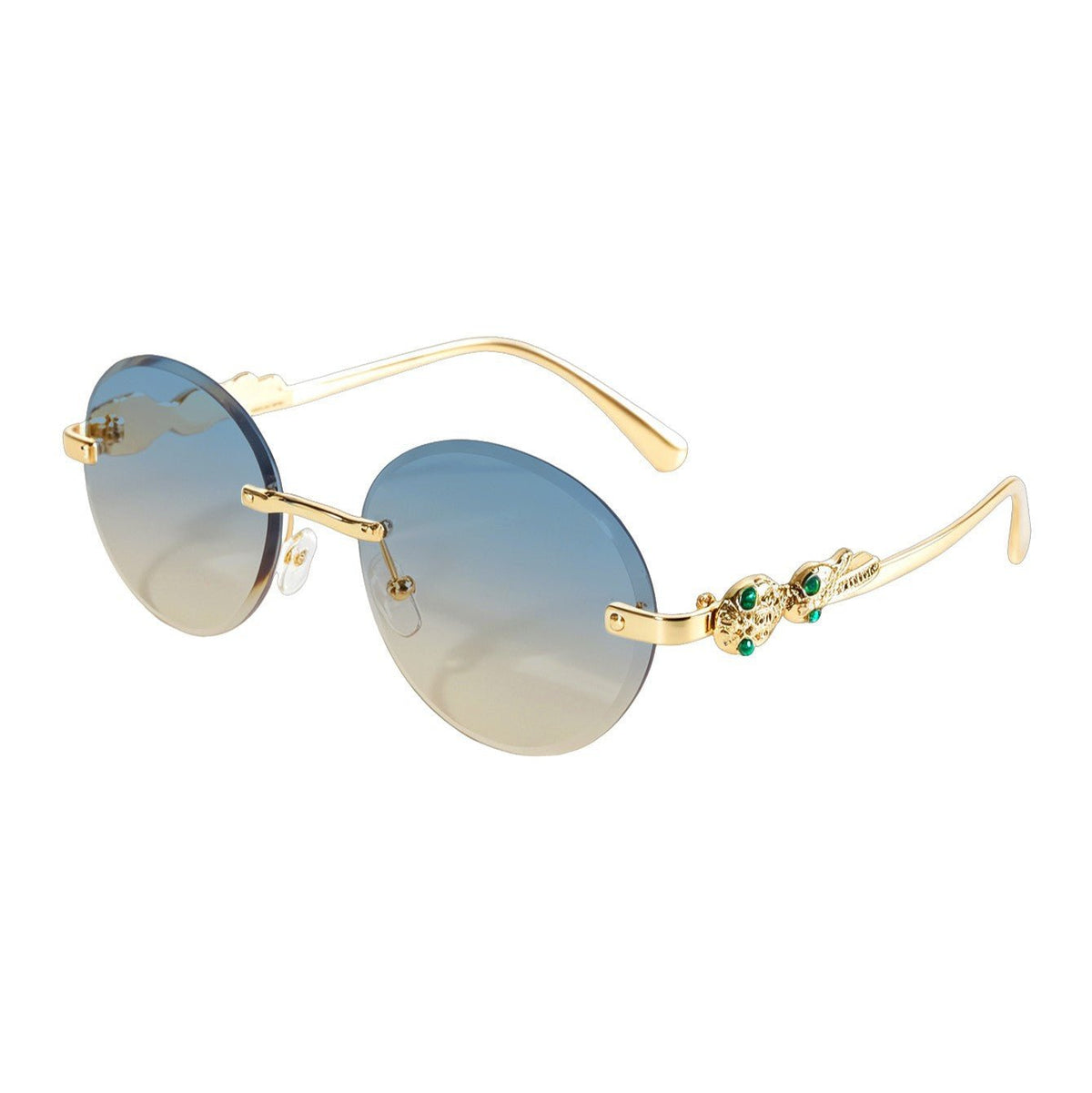 Lunettes de soleil ovales sans monture vintage (MAC446)
