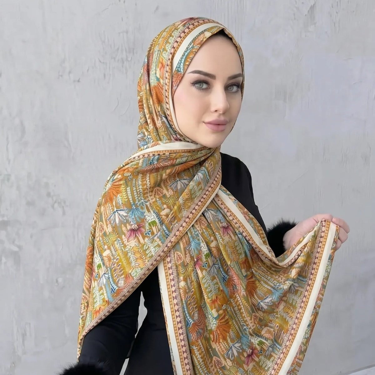 Écharpe hijab imprimée (MH239)