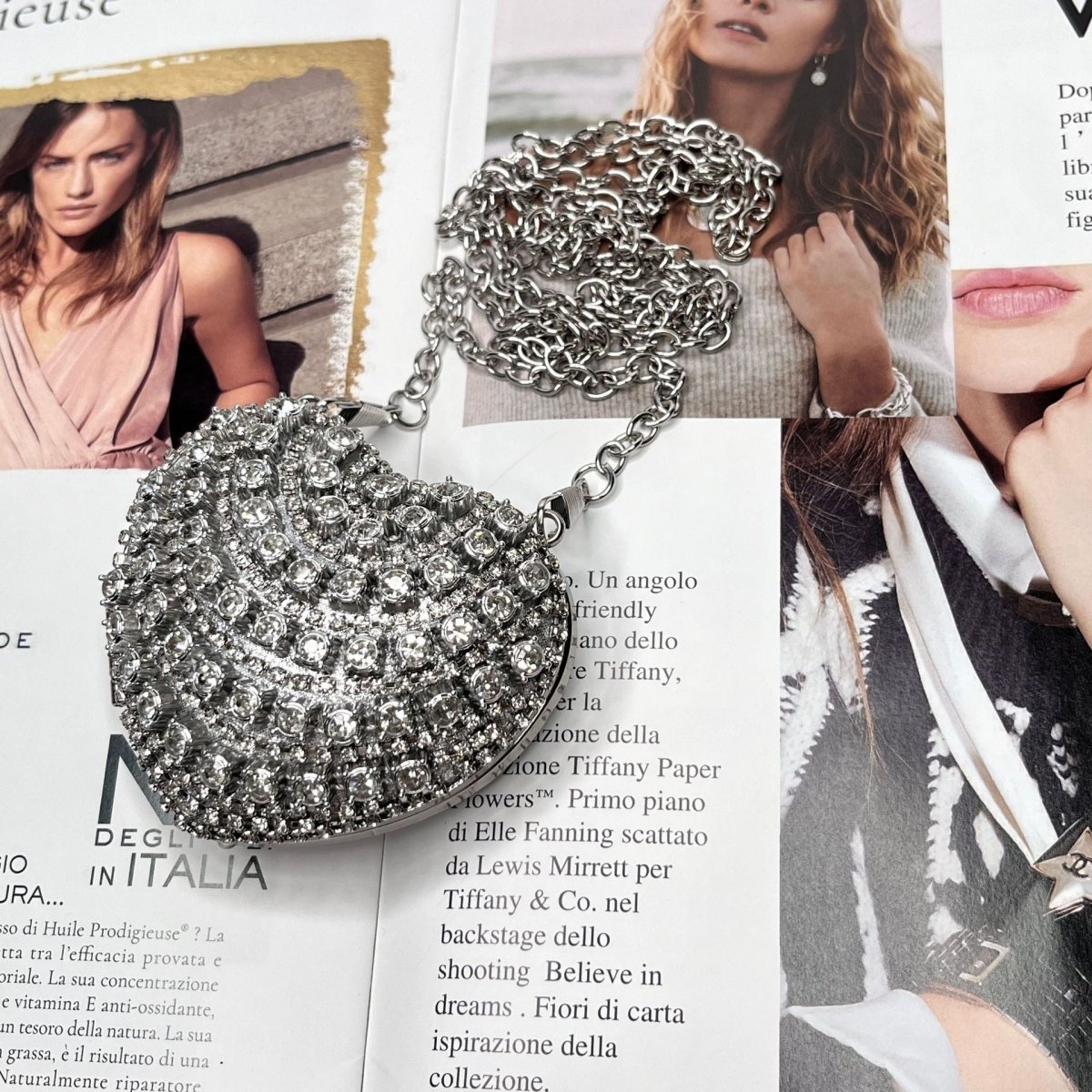 Sac bandoulière étincelant en forme de cœur – Mini sac à main orné de strass pour un glam au quotidien (MAC279)