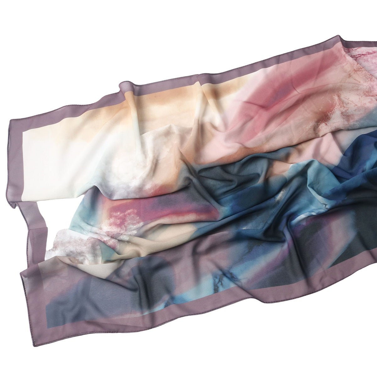 Écharpe Hijab en Mousseline Imprimée Élégante, Style Bohème, Respirante, Protection Solaire (MH136)
