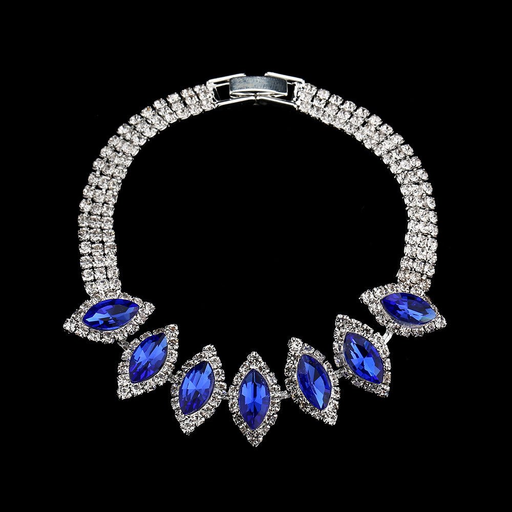 Collier et boucles d'oreilles pendantes MAC181 en zircons diamantés étincelants