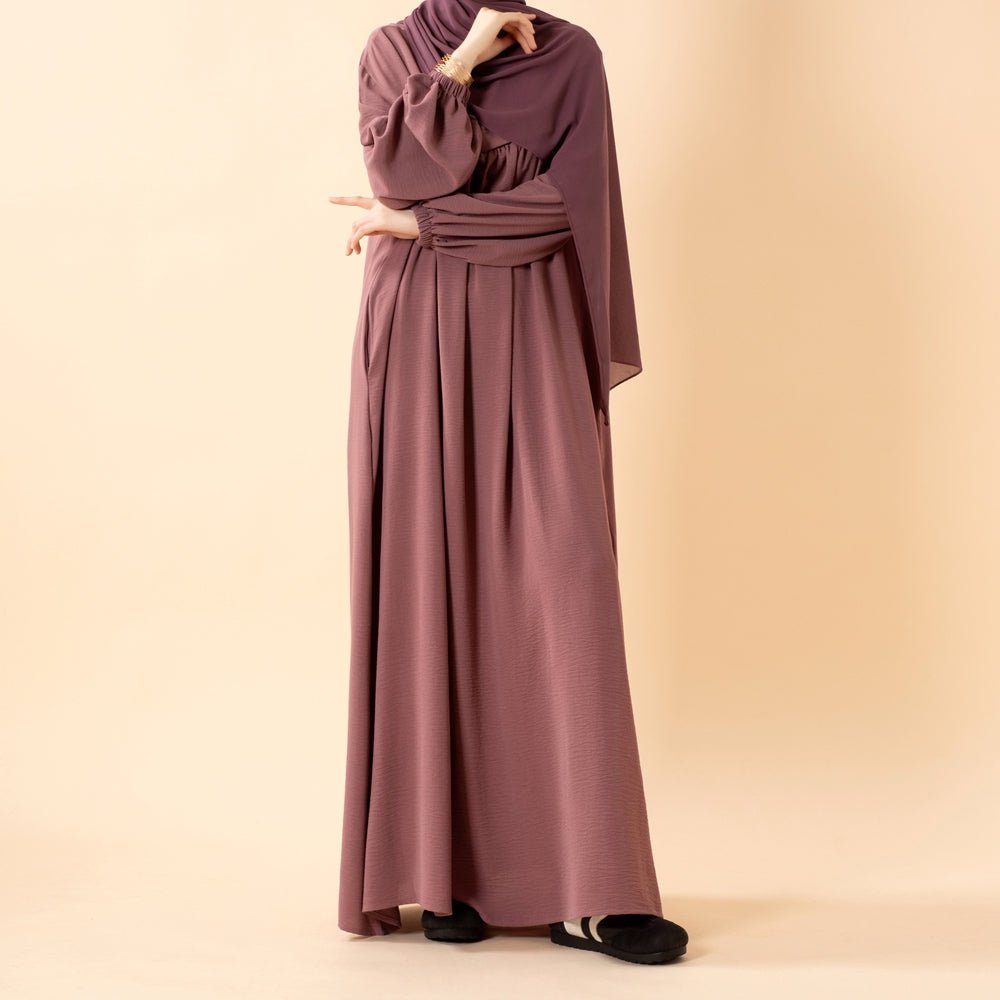 Abaya en crêpe avec poches sécurisées pour Omra (MA386)