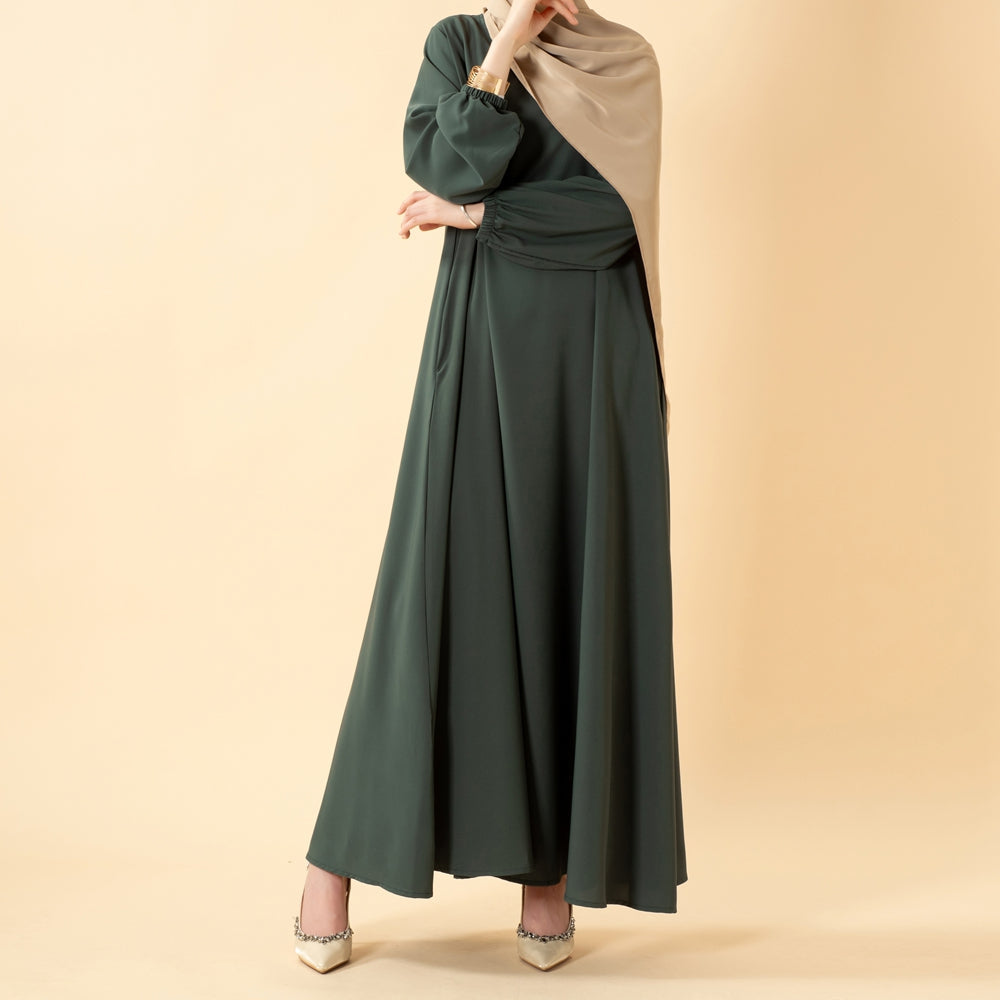 Abaya coupe parapluie essentielle premium à poches polyvalentes (MA113)