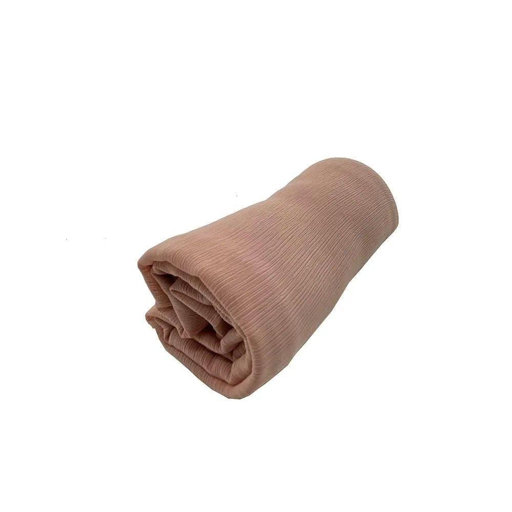 Écharpe Crêpe Hijab Chiffon Froissé pour Femme, Châle à Plis Ondulés (MH003)