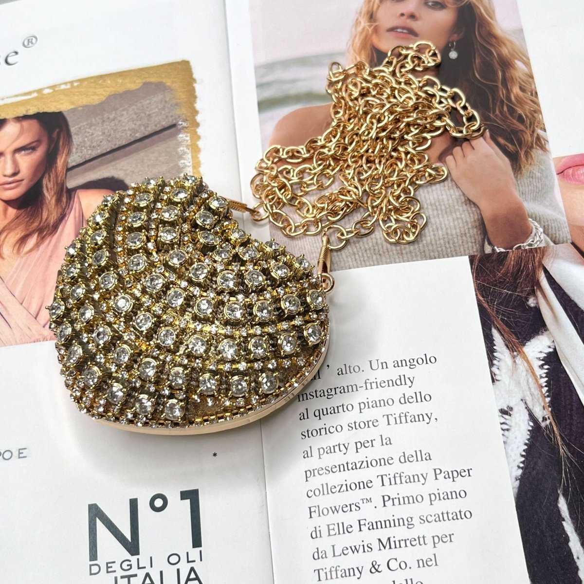 Sac bandoulière étincelant en forme de cœur – Mini sac à main orné de strass pour un glam au quotidien (MAC279)