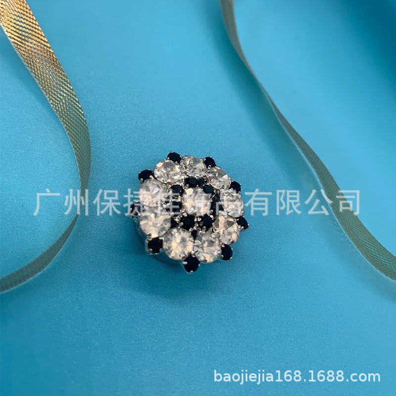Cache-boutons strass | Pinces décoratives fleurs cristal (MAC359)