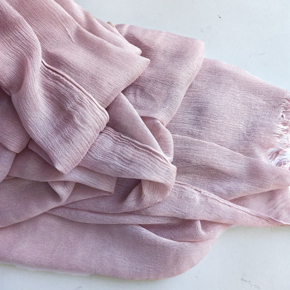 Hijab en coton à pompons | Hijab en crêpe à pompons (MH086)
