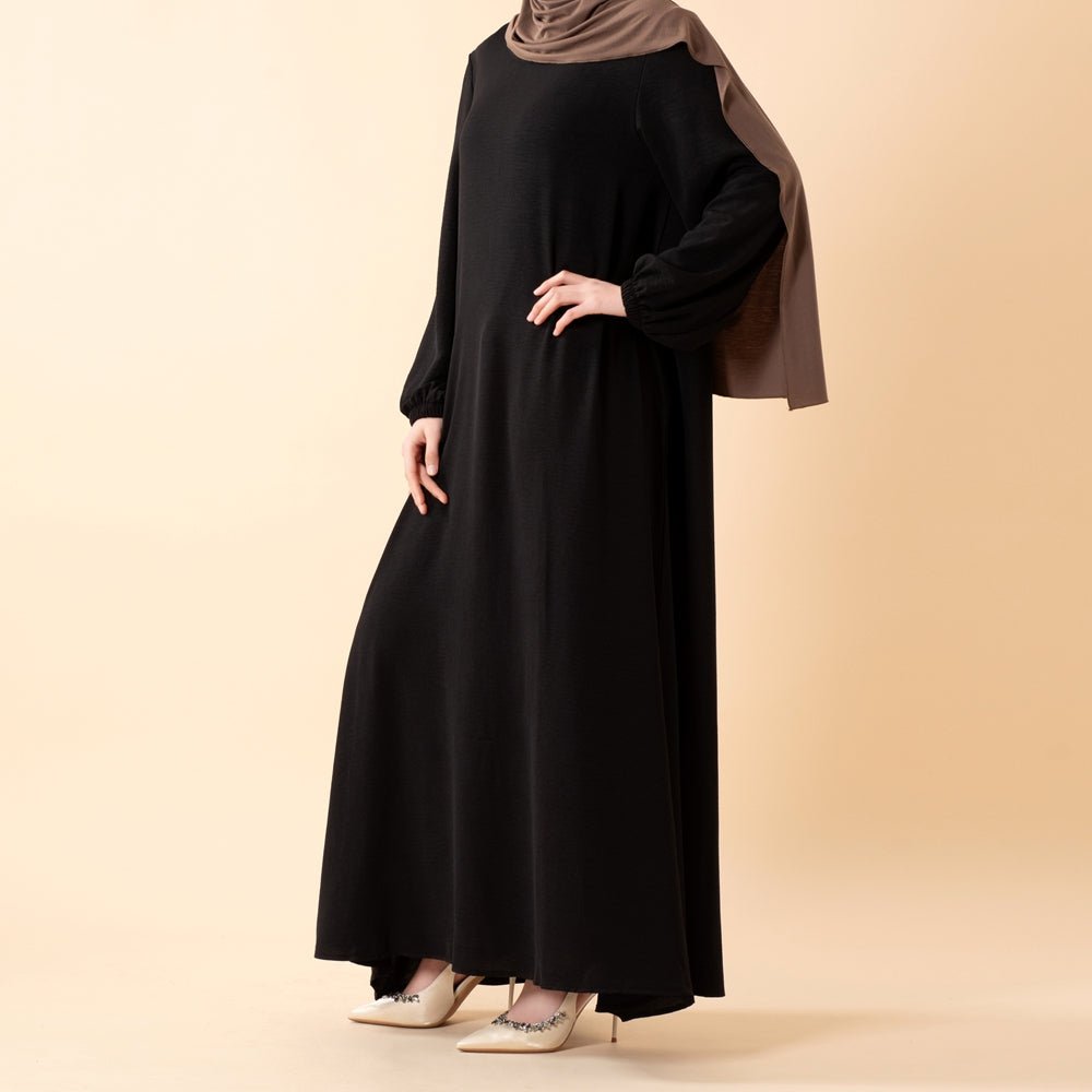 Robe Maxi Fluide Essentielle en Crêpe avec Poches (MA385)