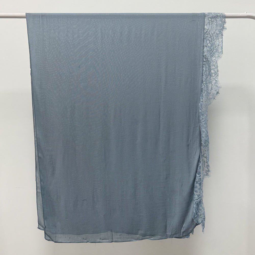Hijab en rayonne avec bordure en dentelle (MH211)