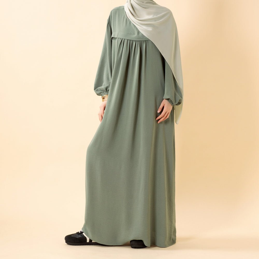 Abaya en crêpe avec poches sécurisées pour Omra (MA386)