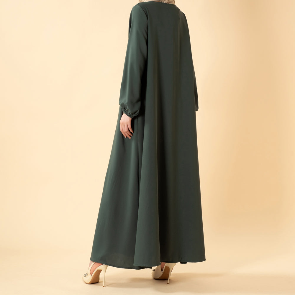 Abaya coupe parapluie essentielle premium à poches polyvalentes (MA113)