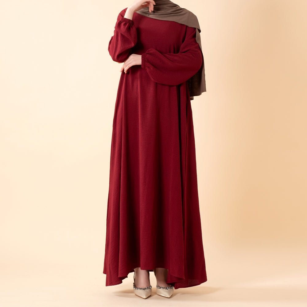 Robe Maxi Fluide Essentielle en Crêpe avec Poches (MA385)
