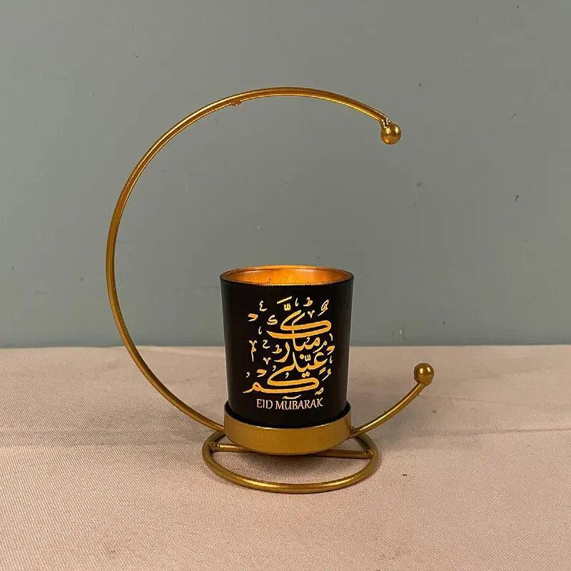 Bougeoir en fer MR041 lampe lune étoile, décoration ramadan