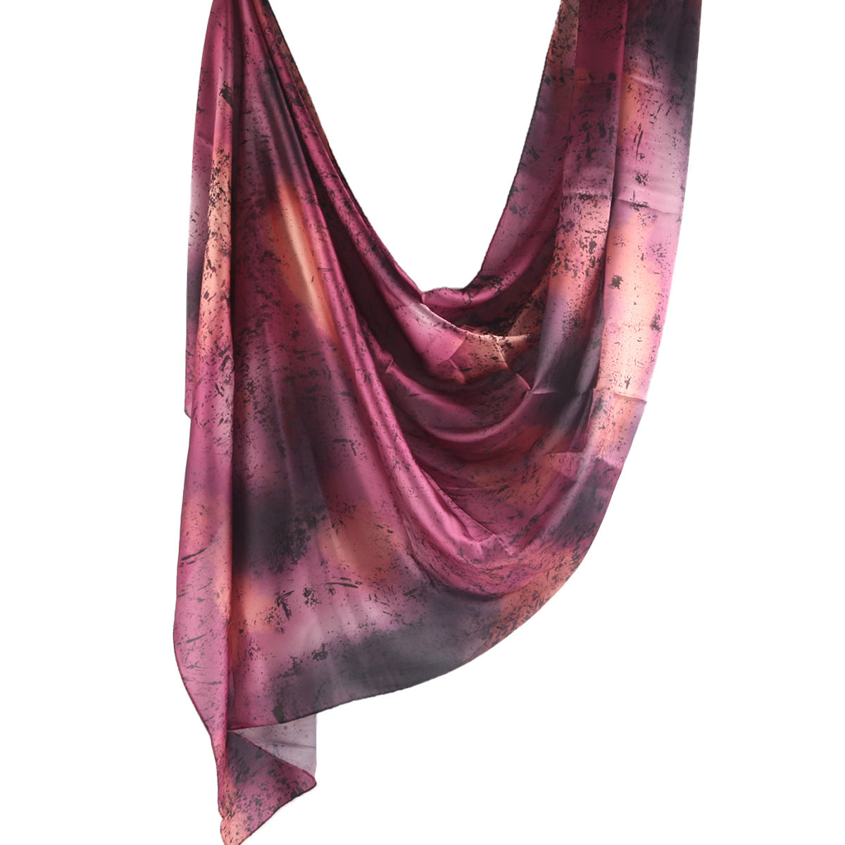 Foulard Hijab en Soie Imprimé Marbre (MH209)