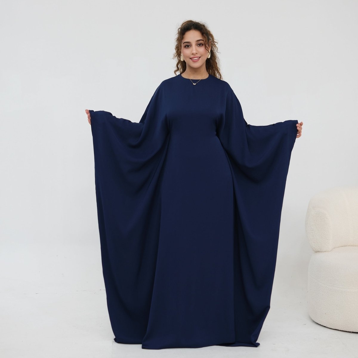 Robe Maxi Nida Crinkle Batwing Sleeve(MA458)