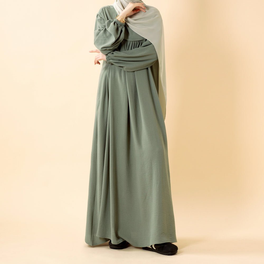 Abaya en crêpe avec poches sécurisées pour Omra (MA386)