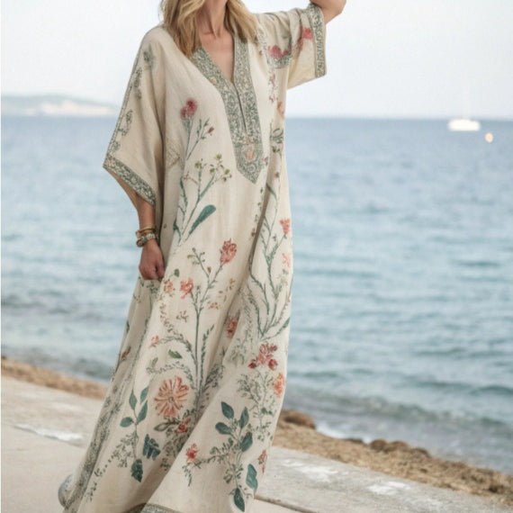 Robe Kaftan Maxi Imprimée (MS419)