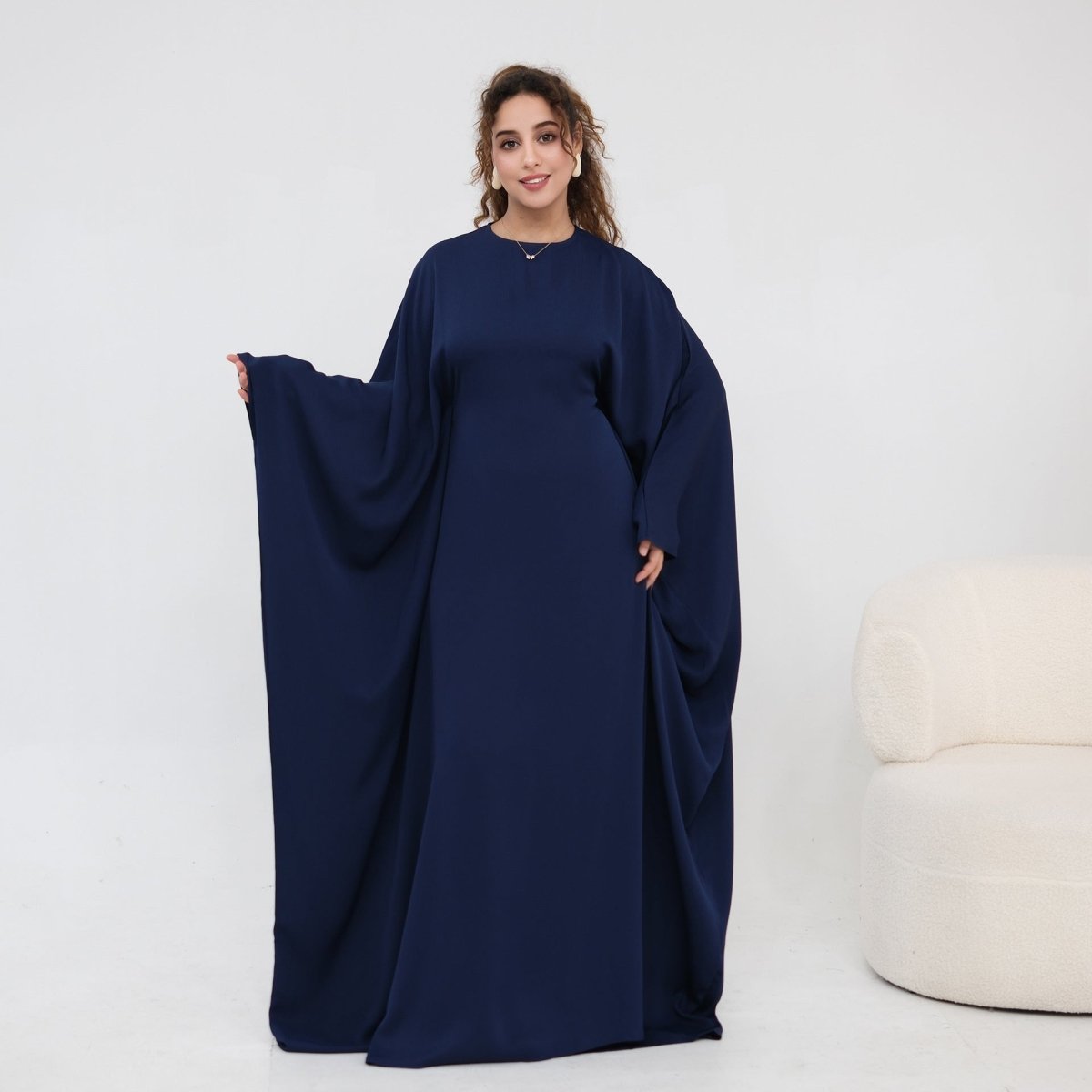 Robe Maxi Nida Crinkle Batwing Sleeve(MA458)