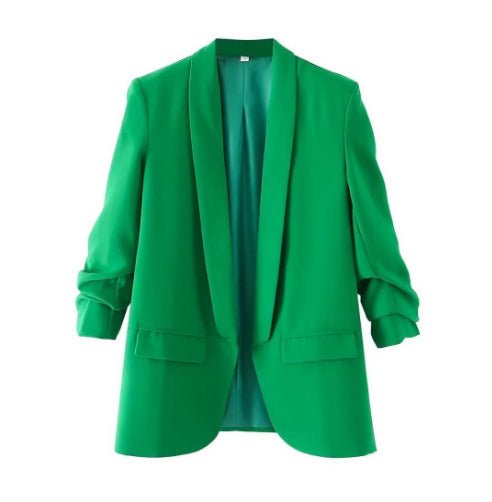 Blazer à manches froncées | Veste longue à manches trois-quarts (MS241)
