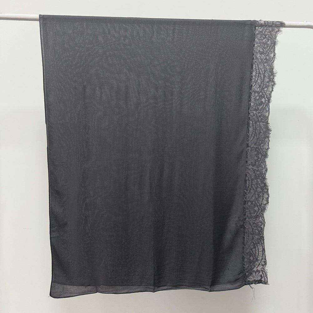 Hijab en rayonne avec bordure en dentelle (MH211)