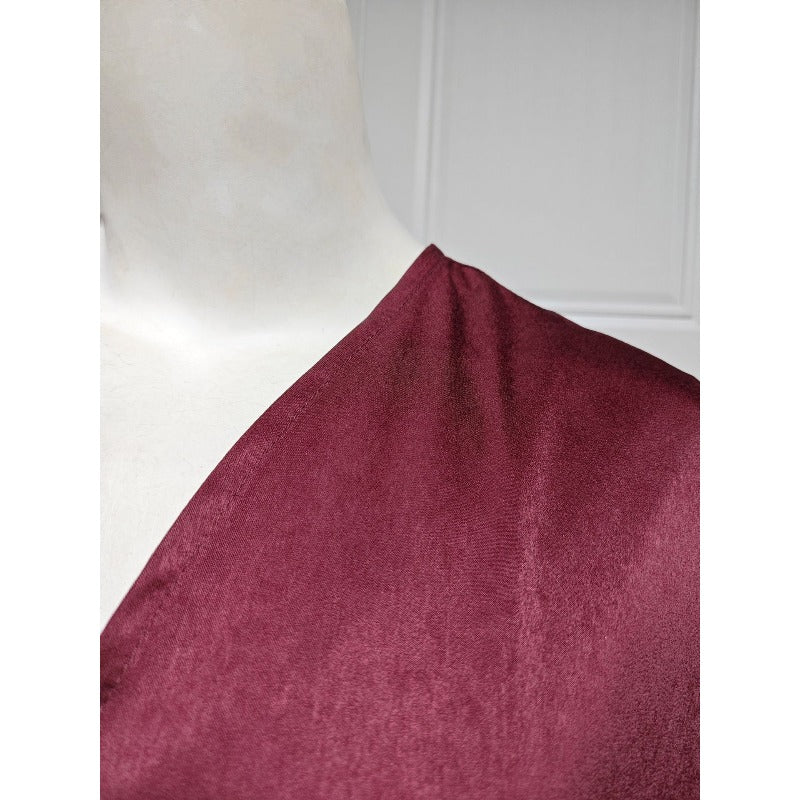Robe Abaya à Manches Chauve-Souris Douces | Robe Cardigan en Satin à Col en V (MOA224)