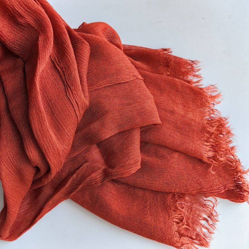 Hijab en coton à pompons | Hijab en crêpe à pompons (MH086)