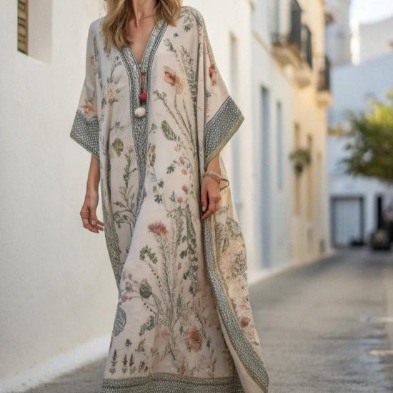 Robe Kaftan Maxi Imprimée (MS419)