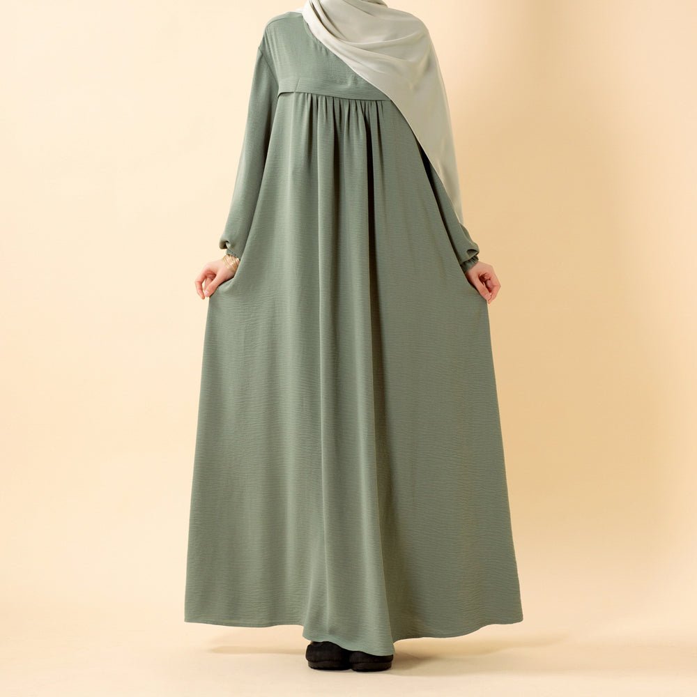 Abaya en crêpe avec poches sécurisées pour Omra (MA386)