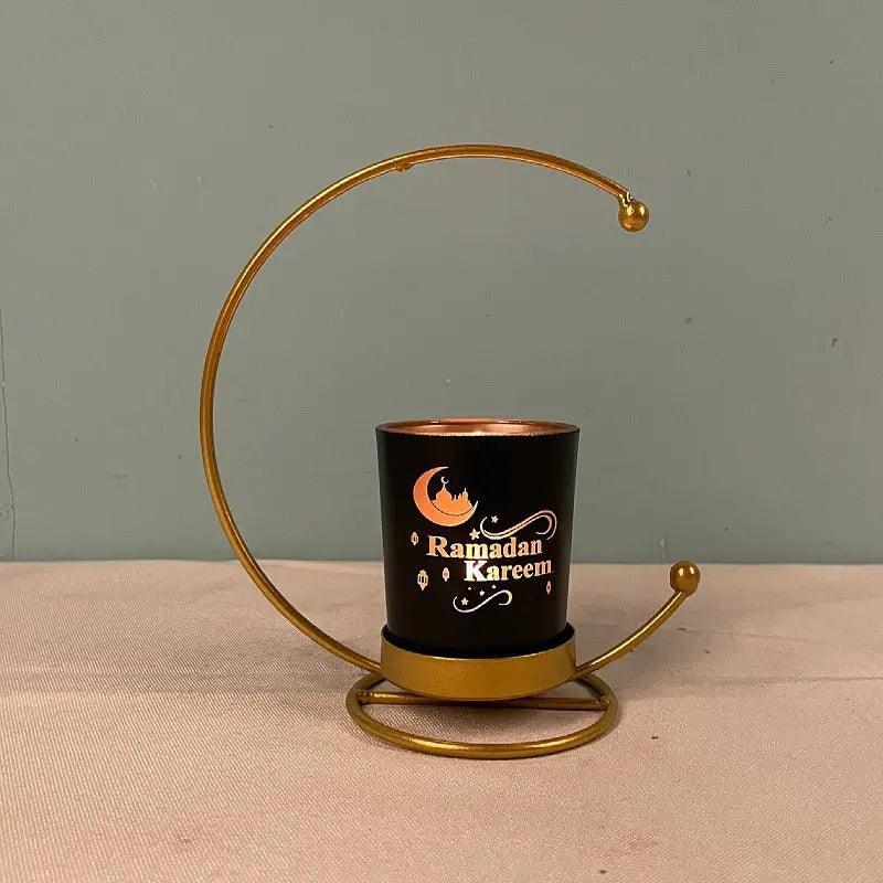 Bougeoir en fer MR041 lampe lune étoile, décoration ramadan