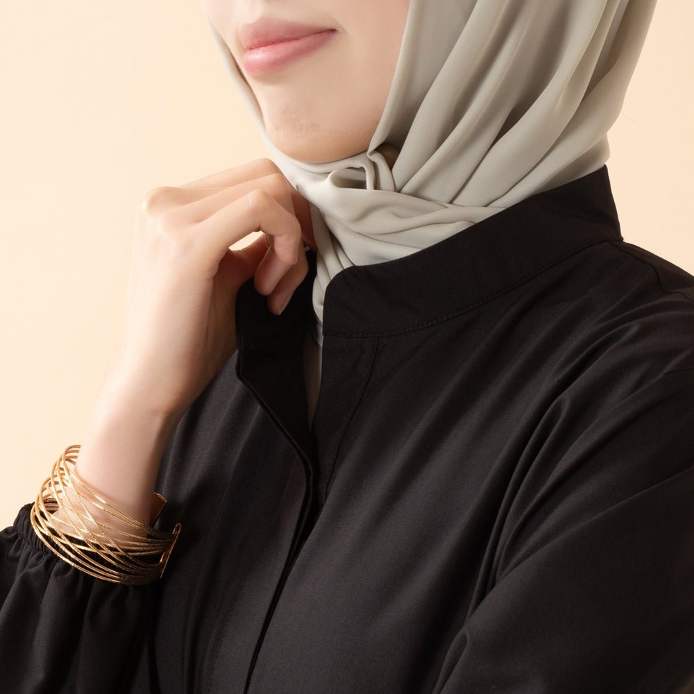 Robe Abaya Maxi Trench Cintrée en Ligne A avec Poches (MA422)
