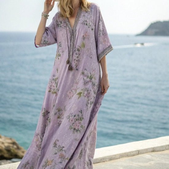 Robe Kaftan Maxi Imprimée (MS419)