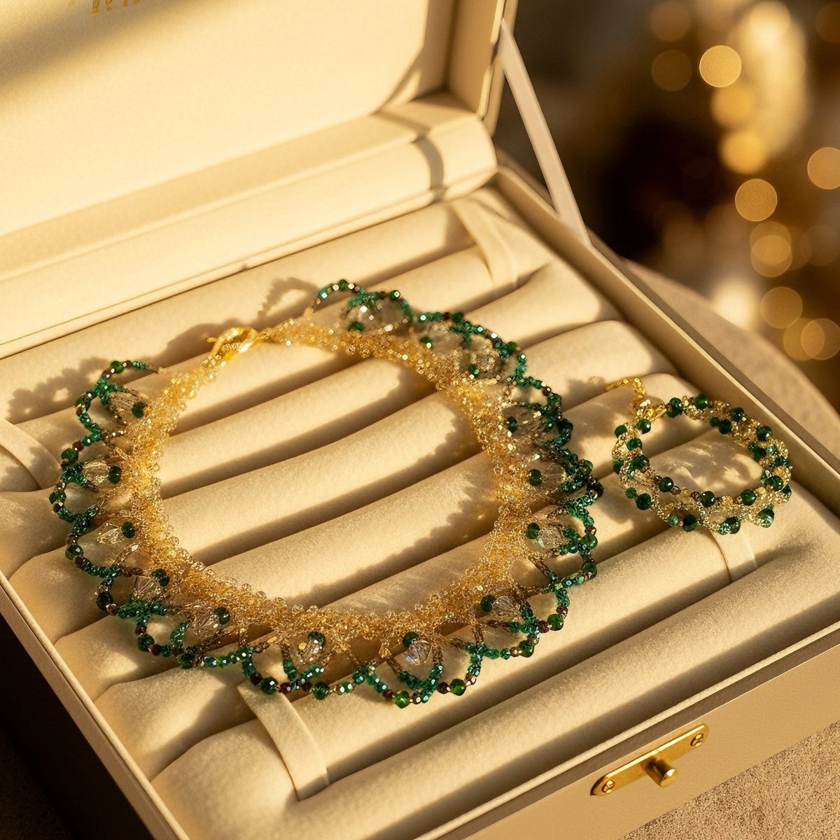 Collier de perles tissé à la main | Ras-de-cou en perles de verre et perles de coquillage | Collier en perles de rocaille au motif complexe (MAC343)
