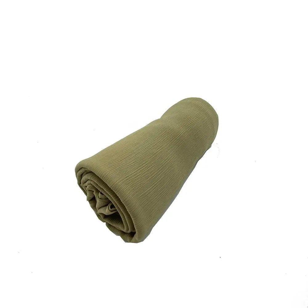 Écharpe Crêpe Hijab Chiffon Froissé pour Femme, Châle à Plis Ondulés (MH003)