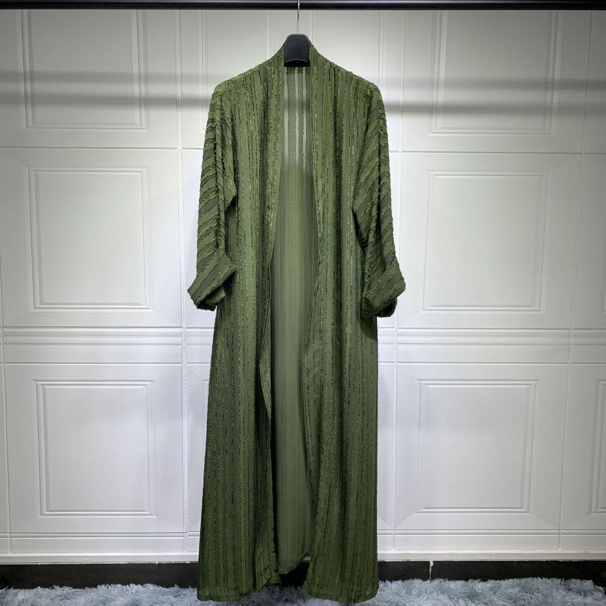Cardigan Abaya Tricoté Vintage | Veste Longue Ouverte Modeste pour Femme (MOA217)