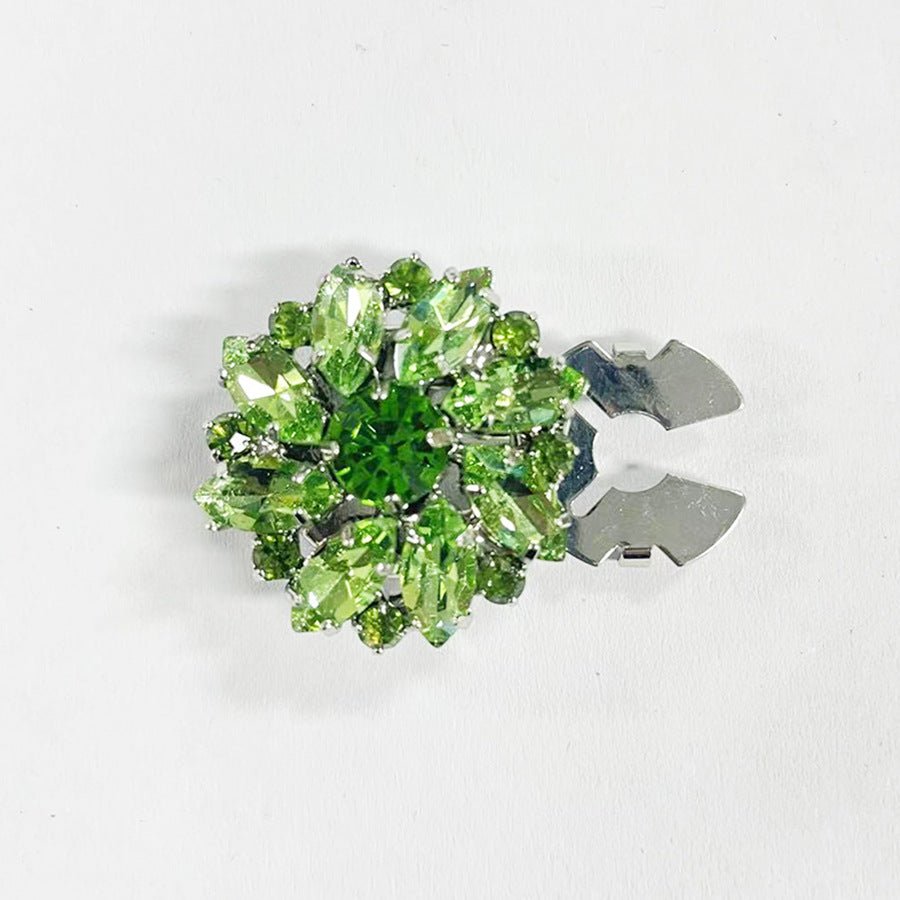 Cache-boutons strass | Pinces décoratives fleurs cristal (MAC359)