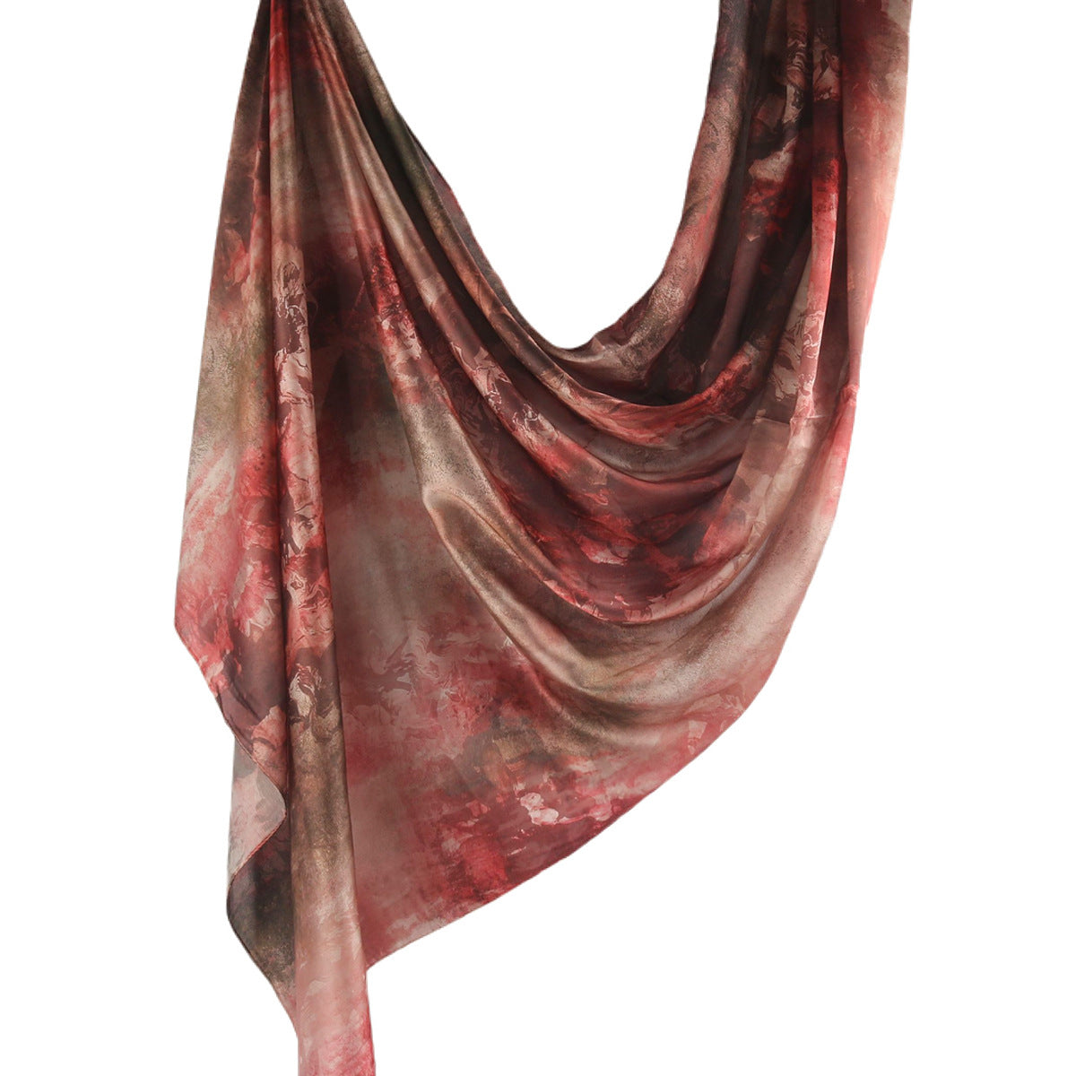 Foulard Hijab en Soie Imprimé Marbre (MH209)