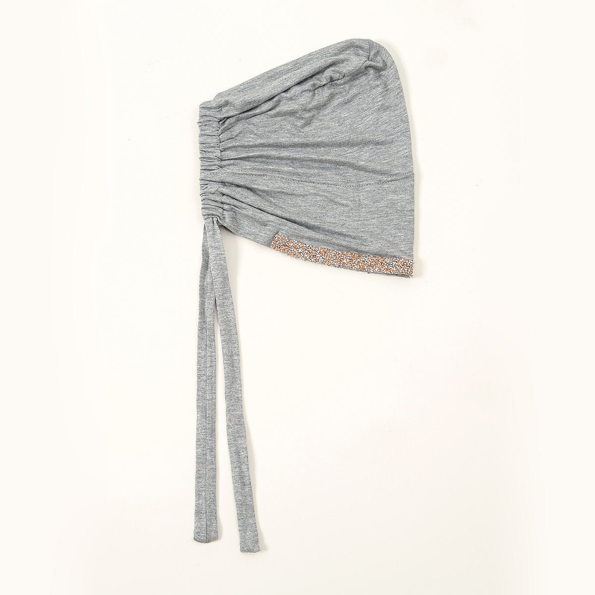Bonnet Hijab de Luxe en Coton Mercerisé, Orné de Cristaux, Réglable avec Lacet Élastique, Design Respirant (MH115)