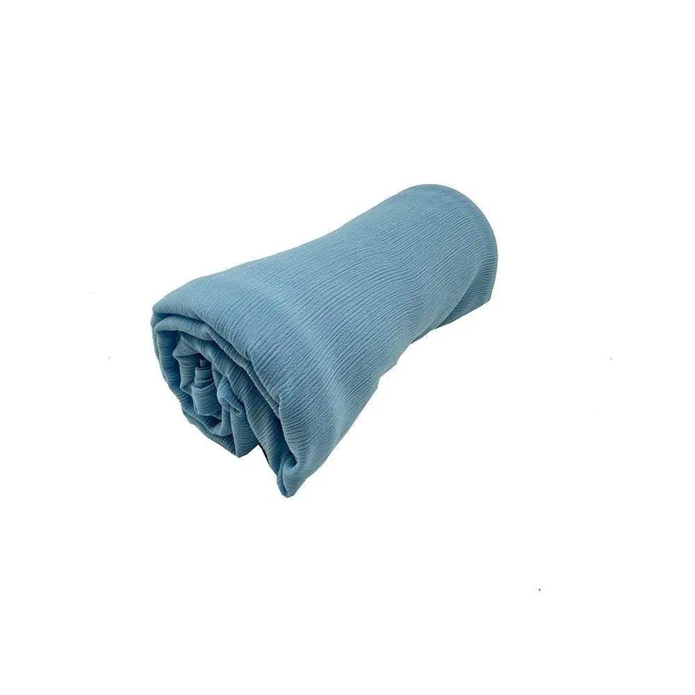 Écharpe Crêpe Hijab Chiffon Froissé pour Femme, Châle à Plis Ondulés (MH003)
