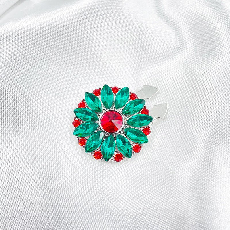 Cache-boutons strass | Pinces décoratives fleurs cristal (MAC359)