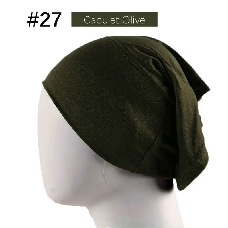 Bonnet Hijab en Coton Mercerisé | Bonnet Tube Extensible (MH198)