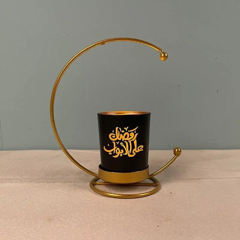 Bougeoir en fer MR041 lampe lune étoile, décoration ramadan