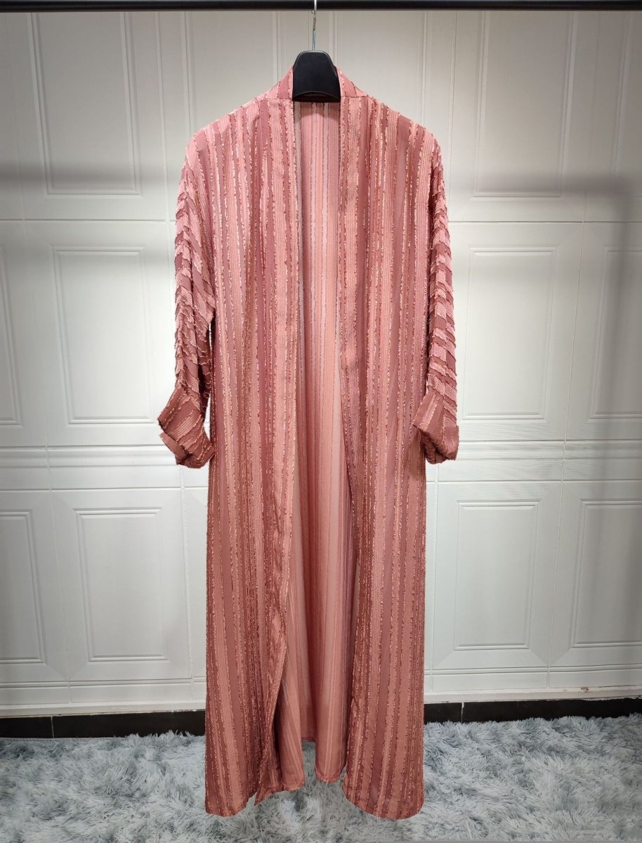 Cardigan Abaya Tricoté Vintage | Veste Longue Ouverte Modeste pour Femme (MOA217)