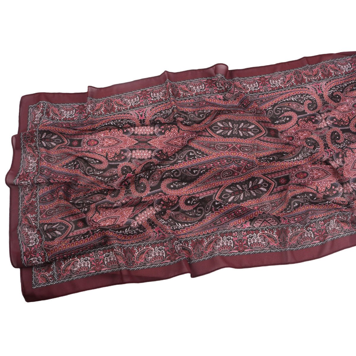 Écharpe Hijab en Mousseline Imprimée Élégante, Style Bohème, Respirante, Protection Solaire (MH136)